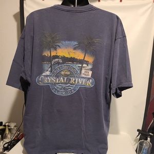 Vintage Harley Davidson Crystal River Florida  TShirt Navy Size 3X Made In USA